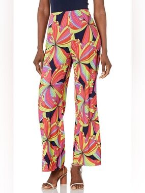 Trina Turk Atoll Printed Psychedelic Print Pants Jersey Stretch Resort Medium